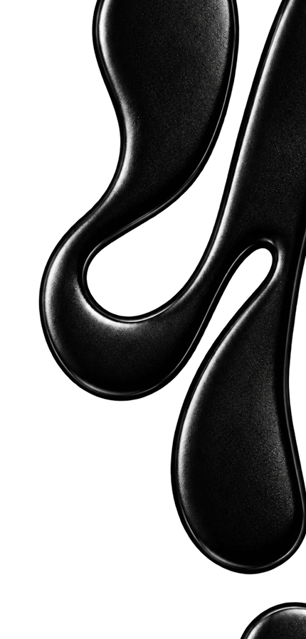 Sculptural black liquid shapes